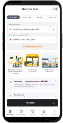 HurryUp Cabs app screenshot