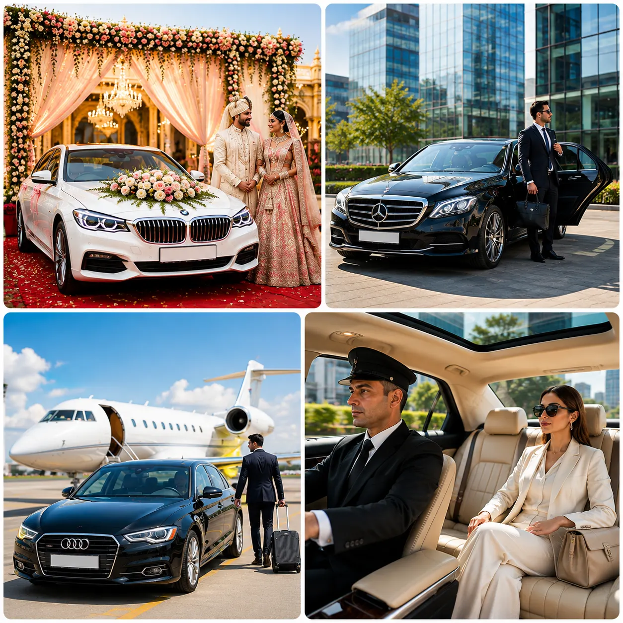 Chauffeur opening the car door for a client
