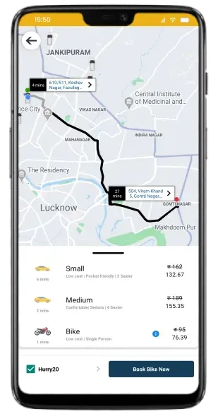 HurryUp Cabs app screenshot