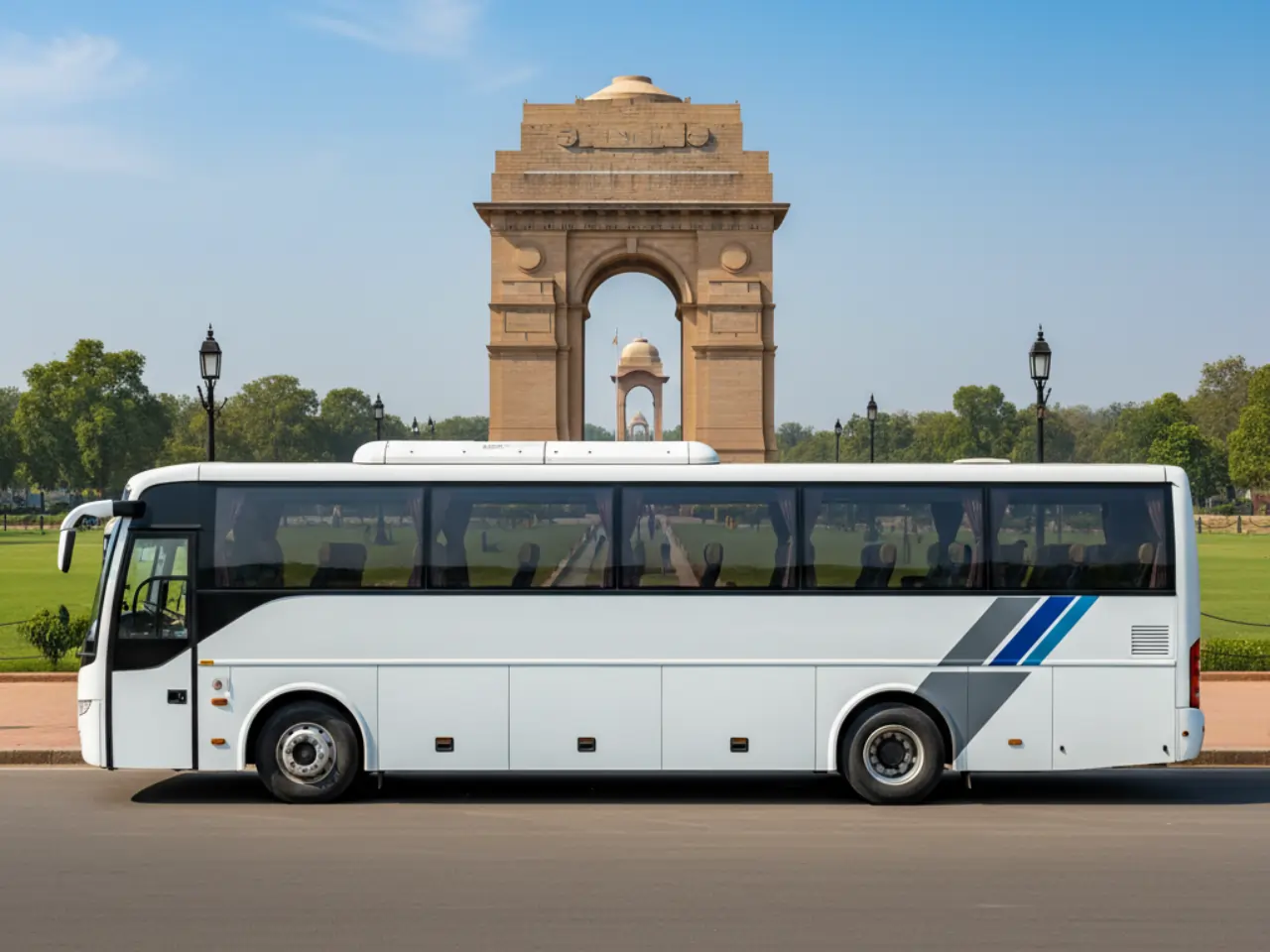 Volvo bus hire for wedding image